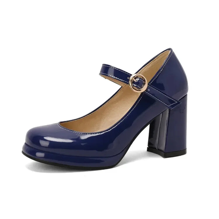 PU Patent Leather Green Navy
