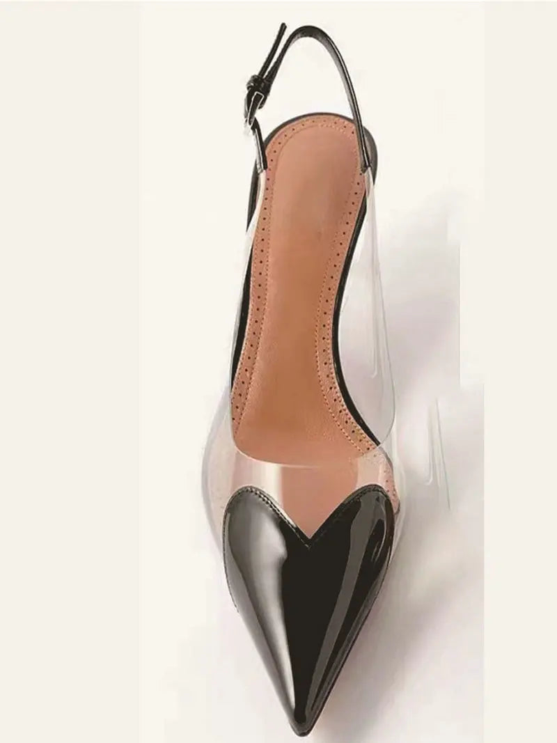 Pointy Peach Heart  Heel Shoes