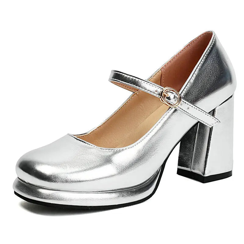 Metallic Gold Silver Closed Toe