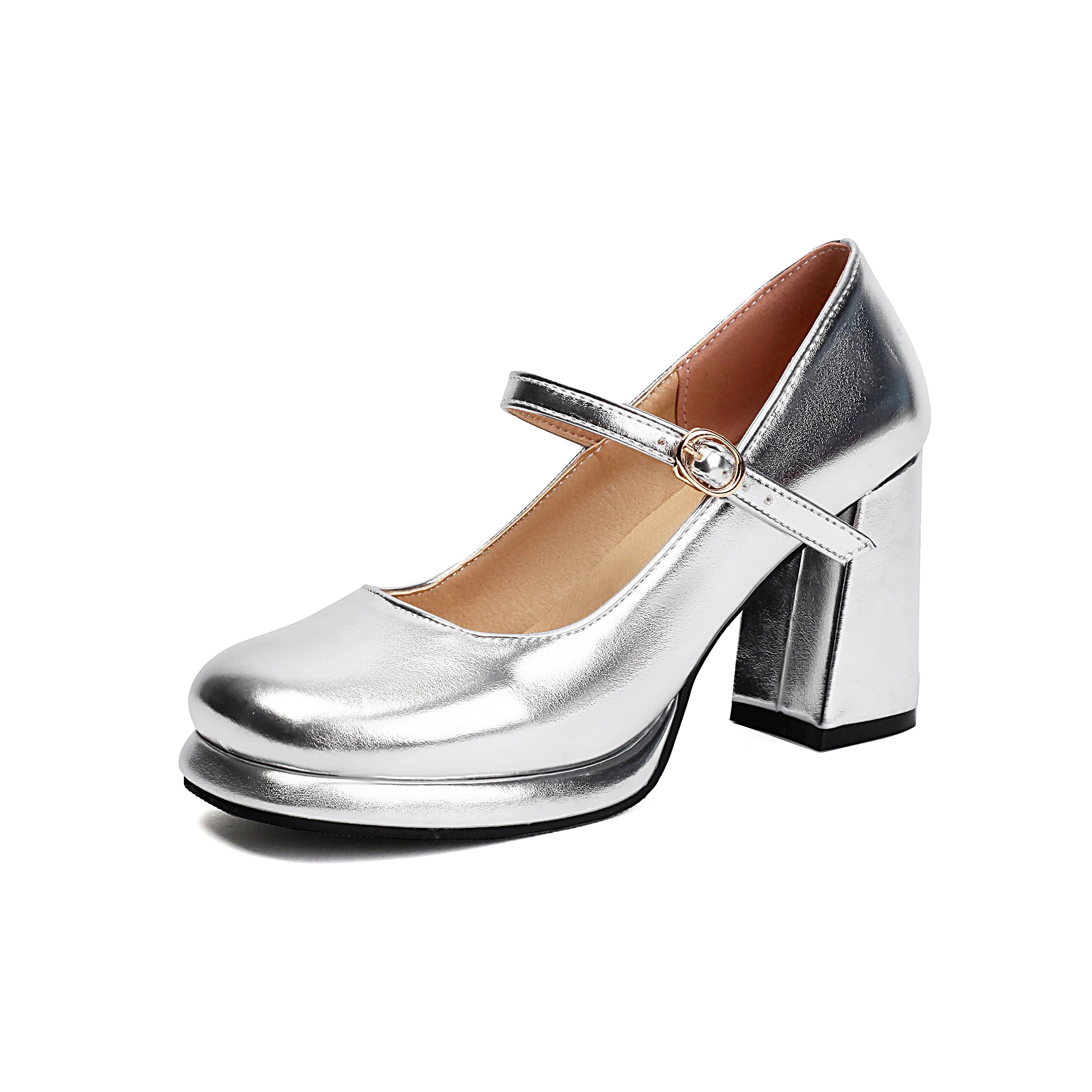 Metallic Gold Silver Closed Toe
