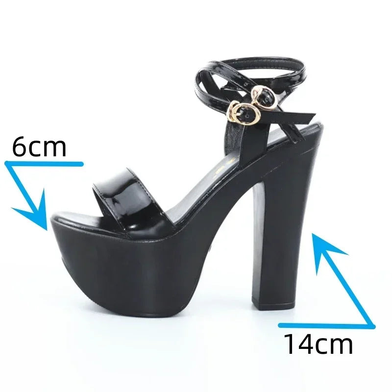 Sexy Bandage Block High Heels
