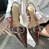Fashion Metal Buckle Pumps