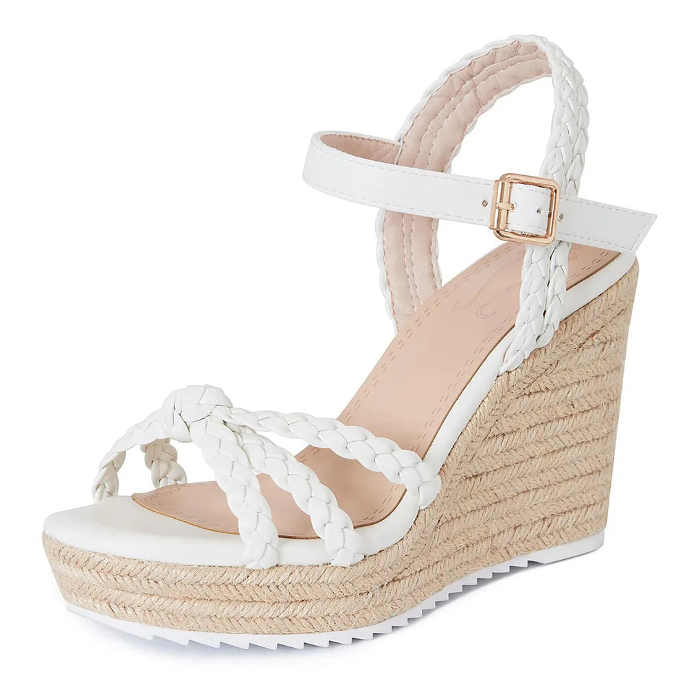 Straw Woven High Wedges