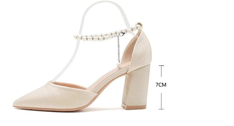 Elegant Pearl-Embellished Satin