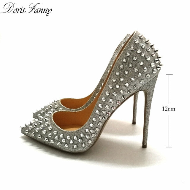Glitter Spike High Heels