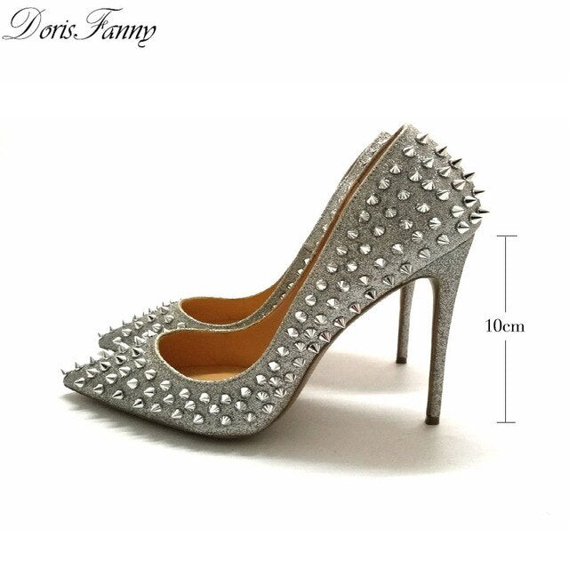 Glitter Spike High Heels