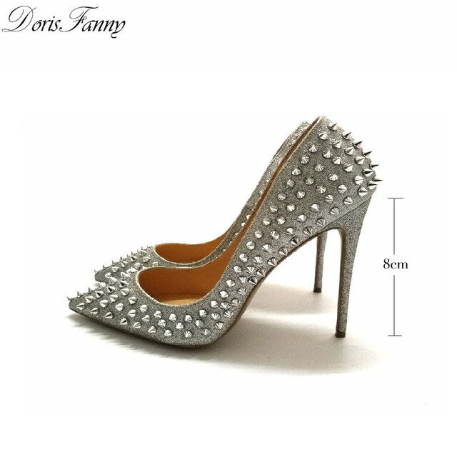 Glitter Spike High Heels