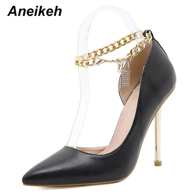 Pump Flock Spike Heels