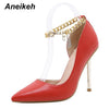 Pump Flock Spike Heels