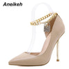 Pump Flock Spike Heels