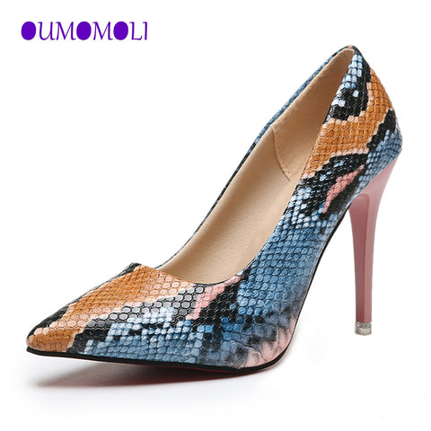 Women PU Leather Pointed Toe Pumps