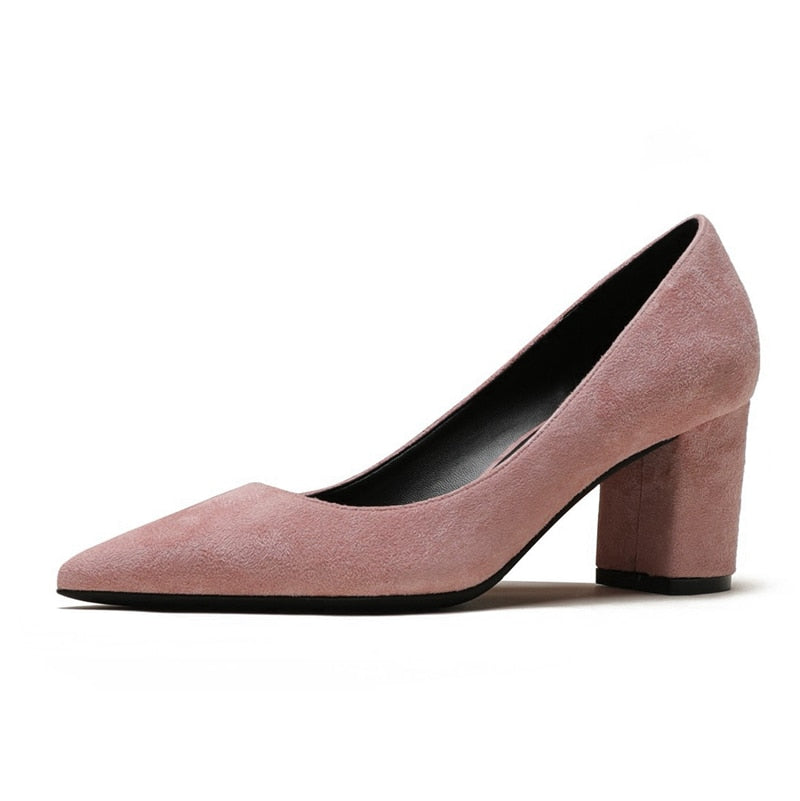 Women Basic Square Heels