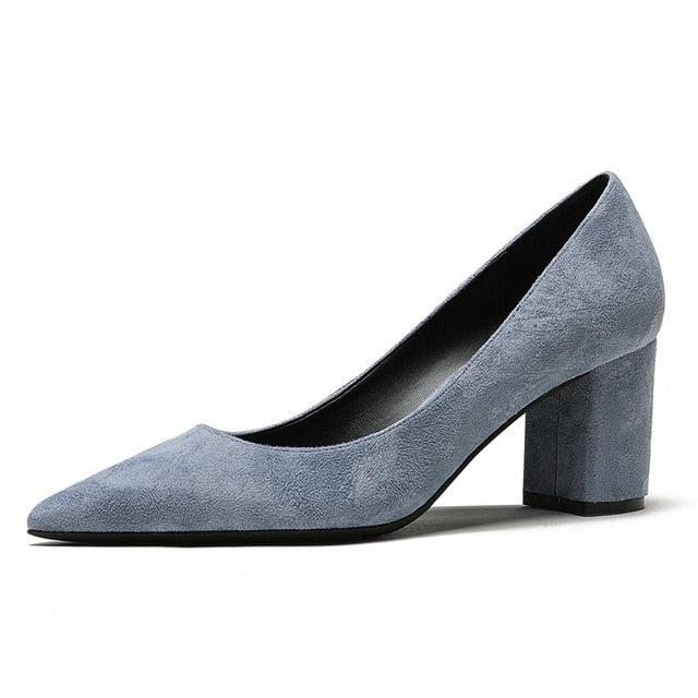 Women Basic Square Heels