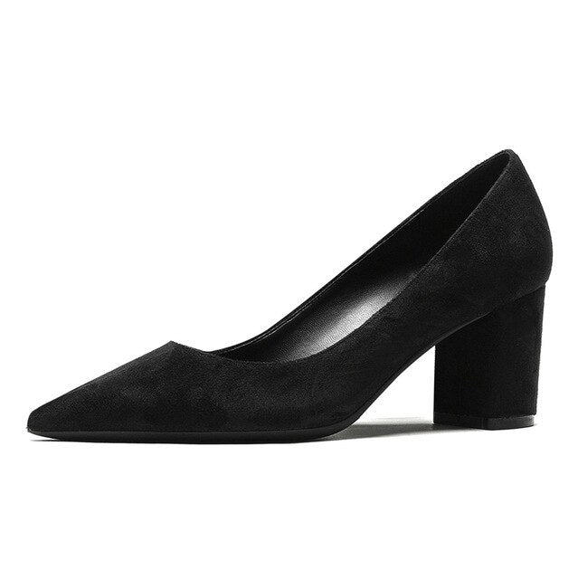 Women Basic Square Heels