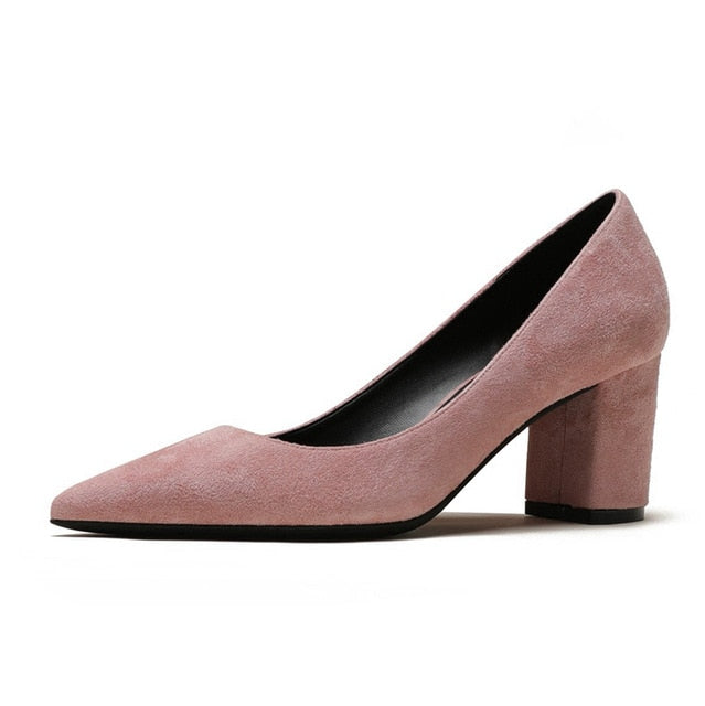 Women Basic Square Heels