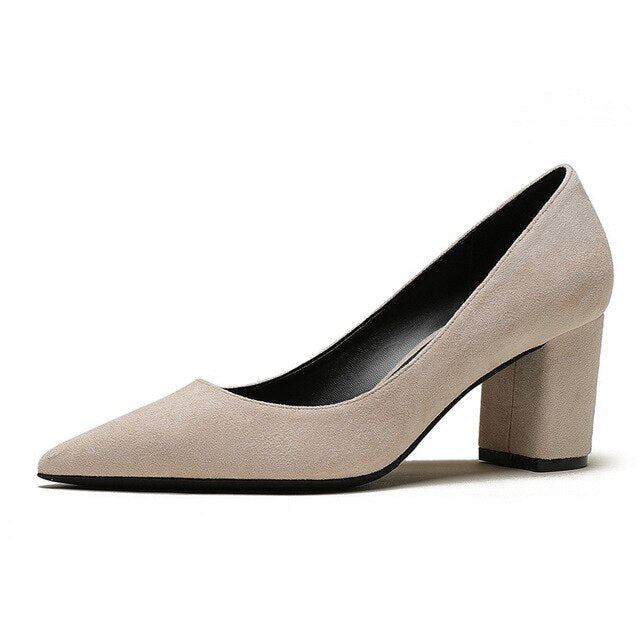 Women Basic Square Heels