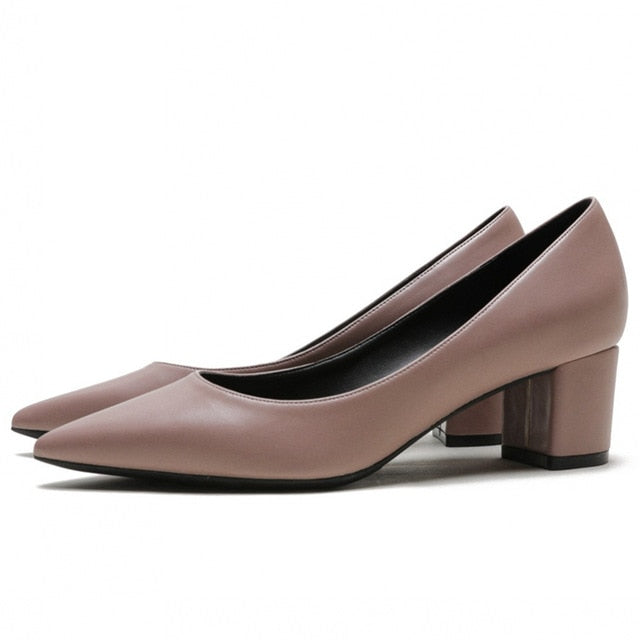 Pointed Toe Big Size Square Heels