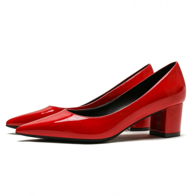 Pointed Toe Big Size Square Heels