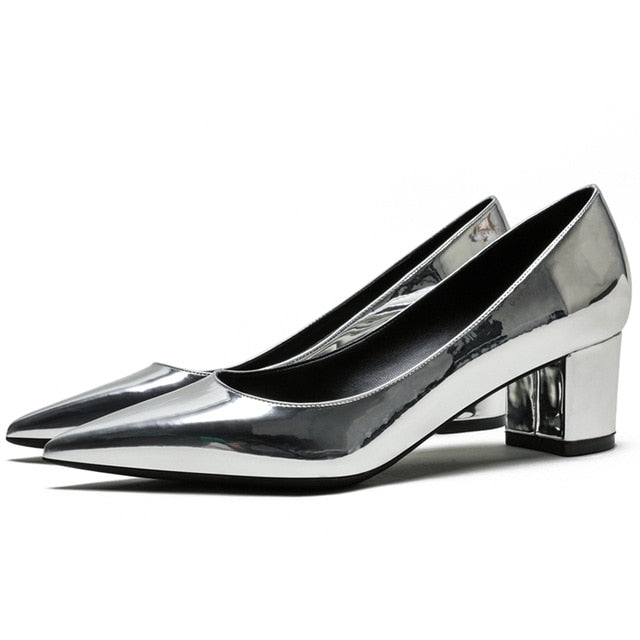 Pointed Toe Big Size Square Heels