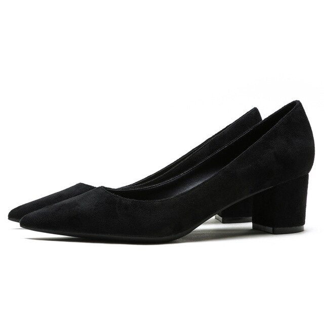 Pointed Toe Big Size Square Heels