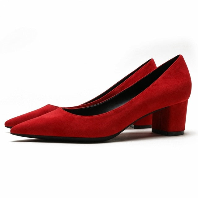 Pointed Toe Big Size Square Heels