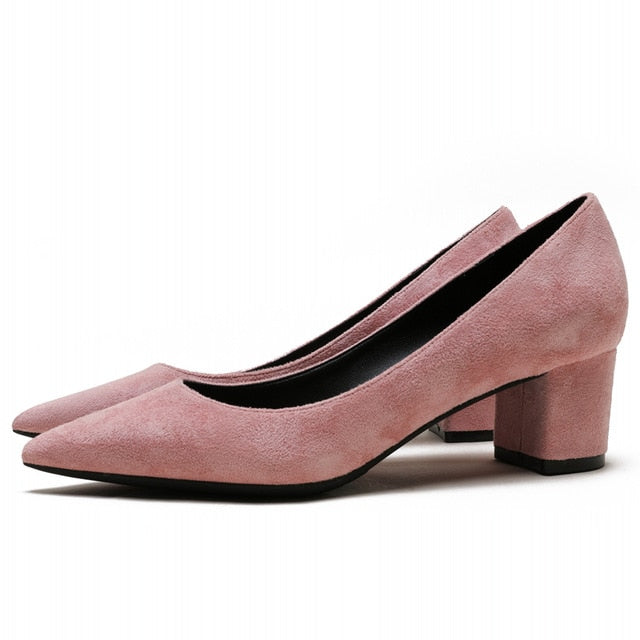 Pointed Toe Big Size Square Heels