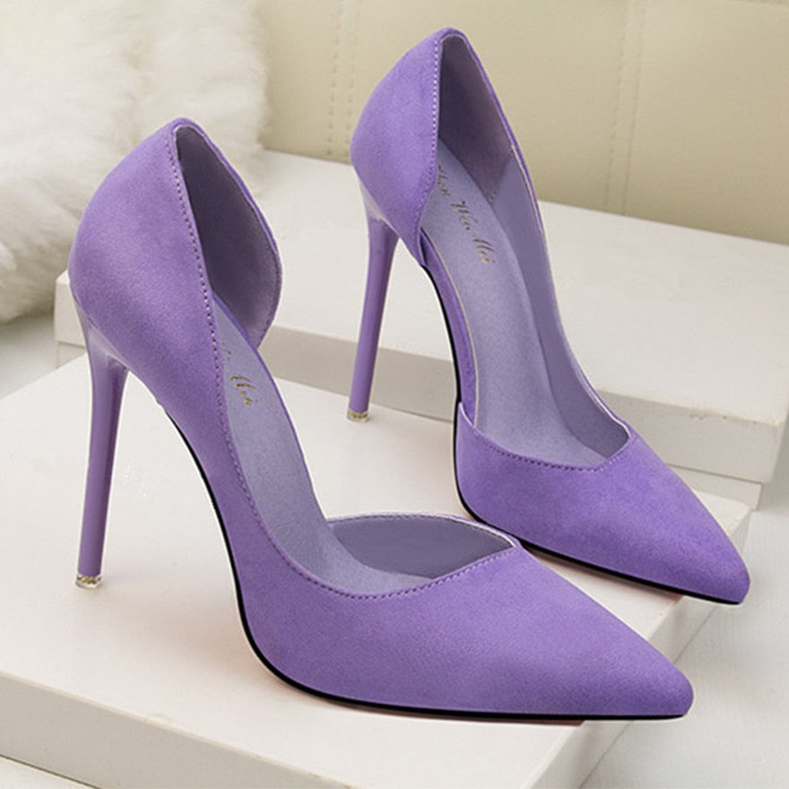 Women Flock Thin Heel
