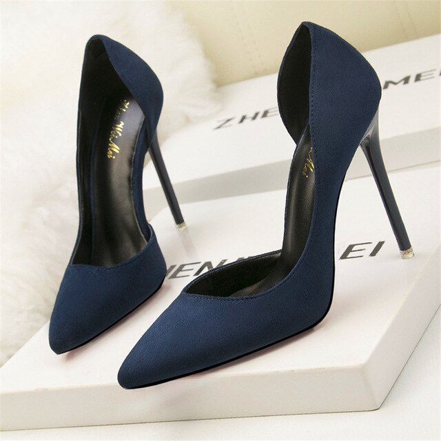 Women Flock Thin Heel