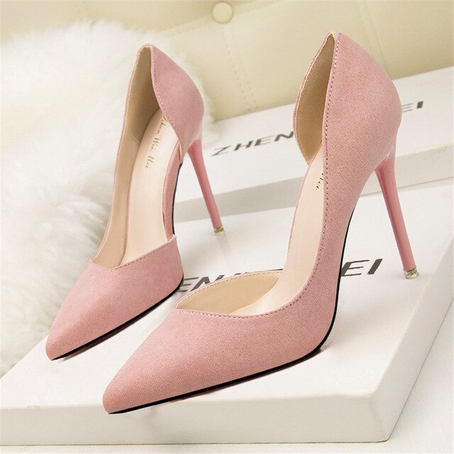 Women Flock Thin Heel