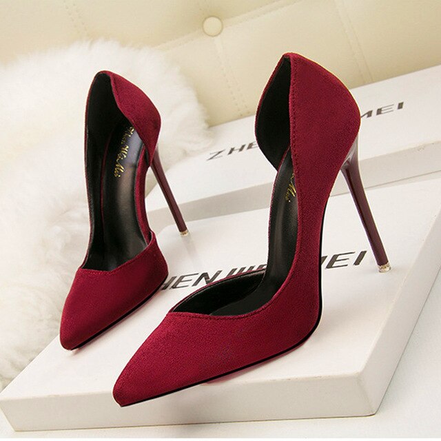 Women Flock Thin Heel