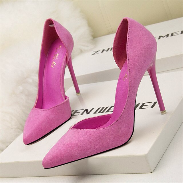 Women Flock Thin Heel