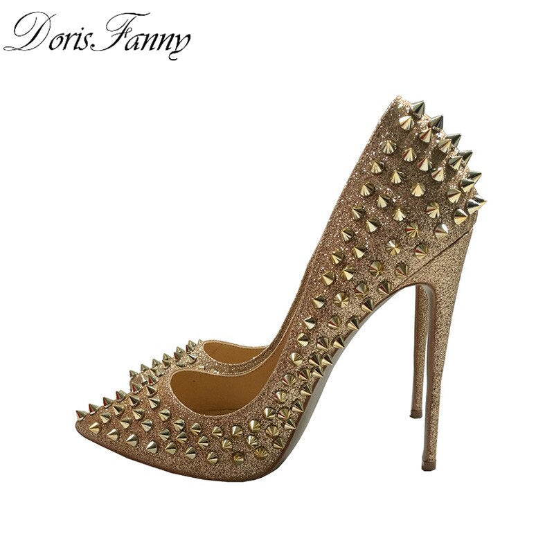 Glitter Spike High Heels