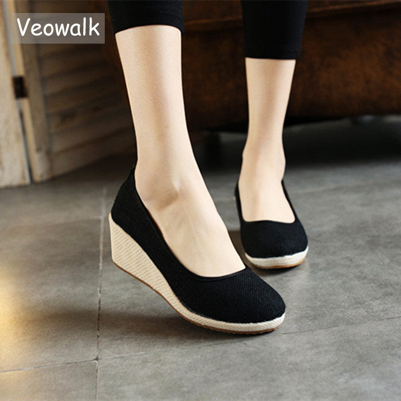Vintage Solid Color Square Heel Shoes