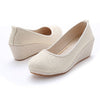 Vintage Solid Color Square Heel Shoes