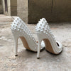 White Spikes Sexy High Heels